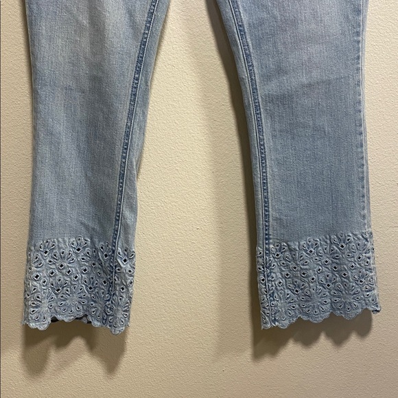 J.Jill High Rise Eyelet Hem Ankle Jeans Light Wash Size 4 - Picture 6 of 12